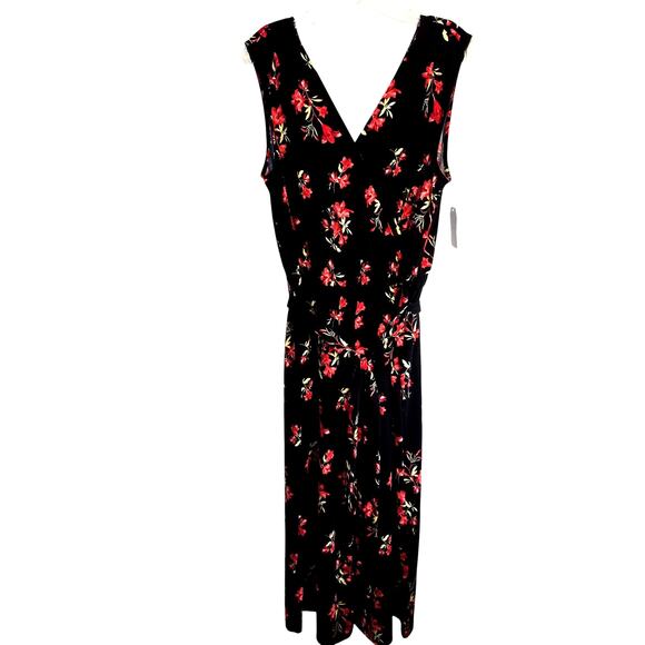 NWT Time & True Large Red Womens Sleeveless Jumpsuit Romper Miss 12 14 L New Tag - Picture 2 of 7